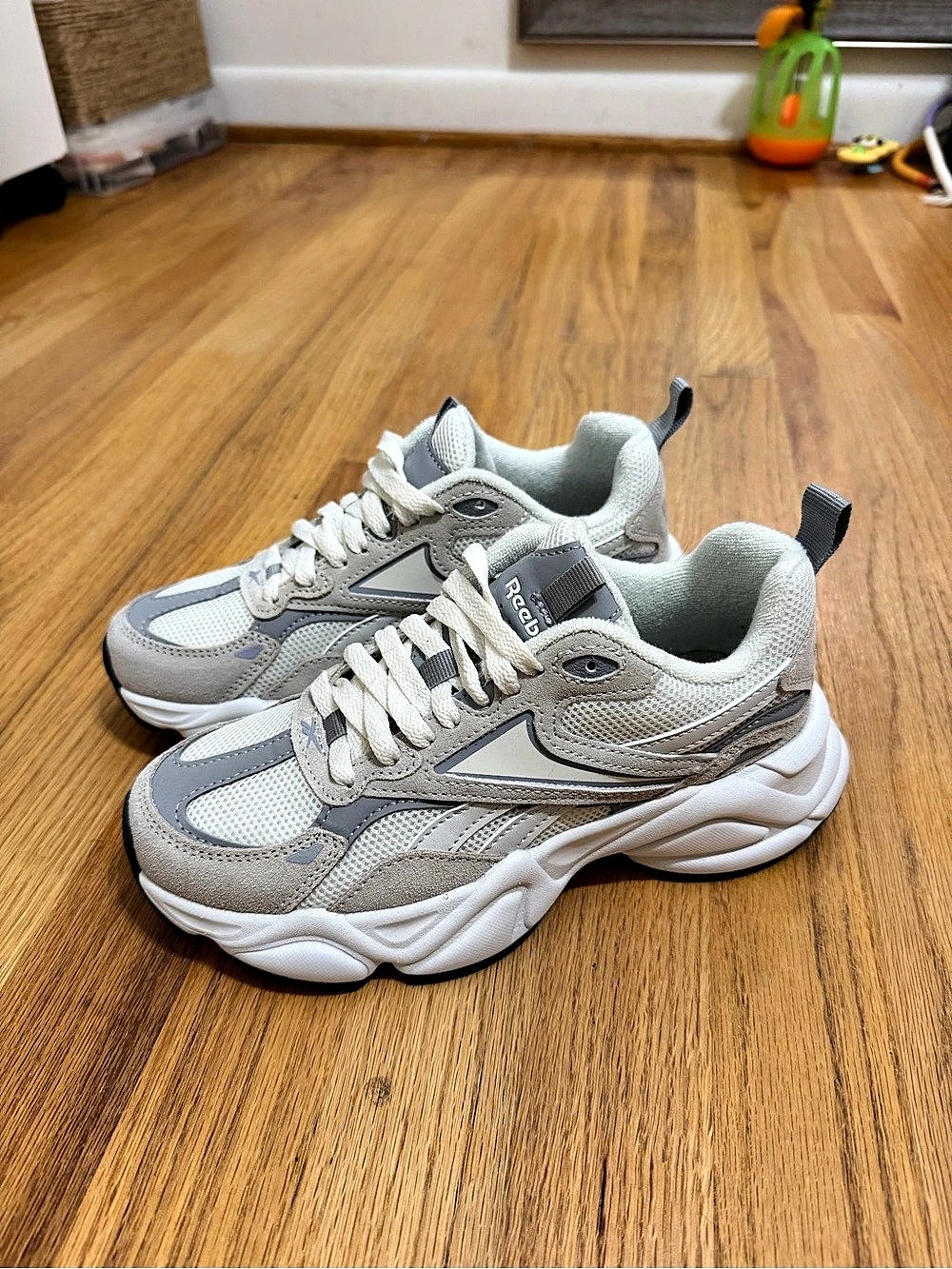 Reebok Gray & White Sneakers